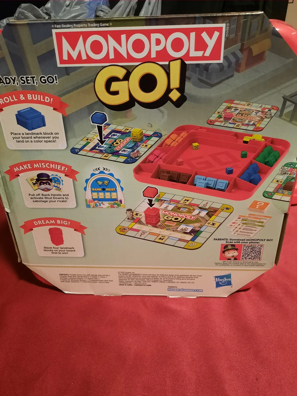 Hasbro Monopoly GO! Board Game - Red, Yellow, Blue